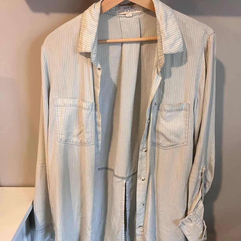 Striped Button-Up Shirt